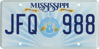 MS license plate JFQ988