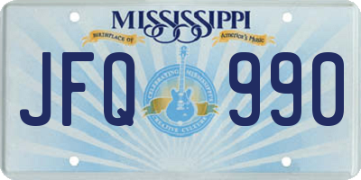 MS license plate JFQ990