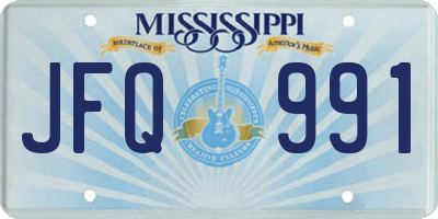 MS license plate JFQ991