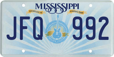 MS license plate JFQ992