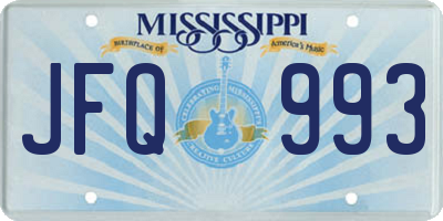 MS license plate JFQ993