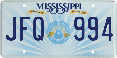 MS license plate JFQ994