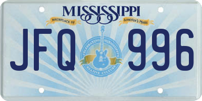 MS license plate JFQ996