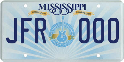 MS license plate JFR000