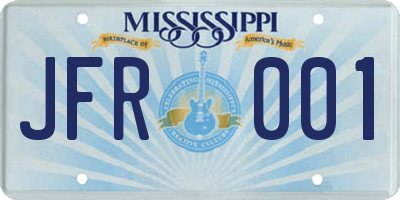 MS license plate JFR001