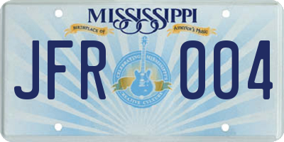 MS license plate JFR004