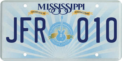 MS license plate JFR010