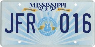 MS license plate JFR016