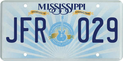 MS license plate JFR029