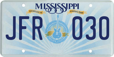 MS license plate JFR030