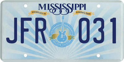 MS license plate JFR031