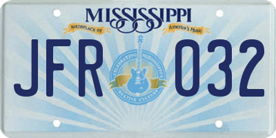 MS license plate JFR032