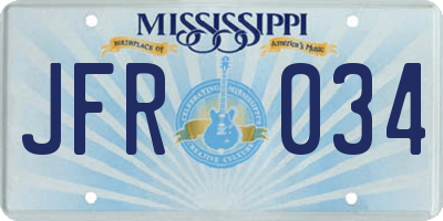 MS license plate JFR034
