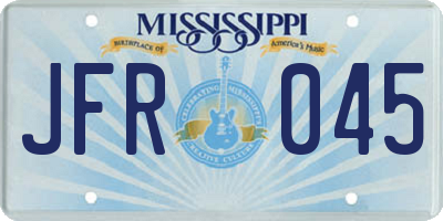 MS license plate JFR045