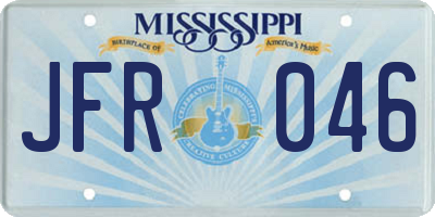 MS license plate JFR046