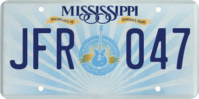 MS license plate JFR047