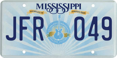 MS license plate JFR049