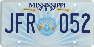 MS license plate JFR052
