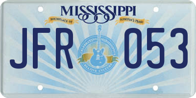MS license plate JFR053