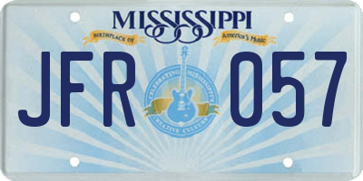 MS license plate JFR057