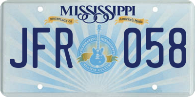 MS license plate JFR058
