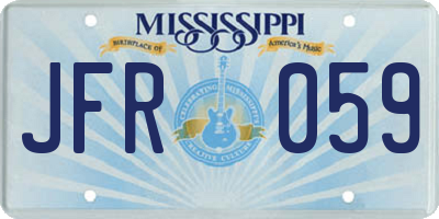 MS license plate JFR059