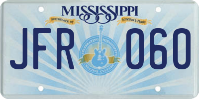 MS license plate JFR060