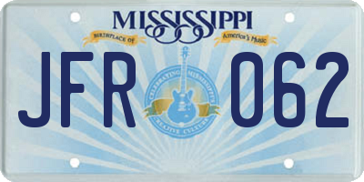 MS license plate JFR062