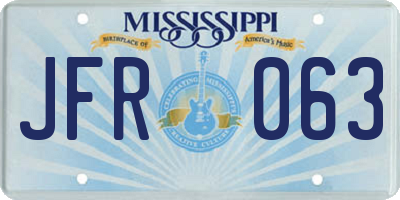 MS license plate JFR063