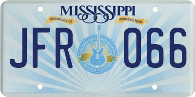 MS license plate JFR066