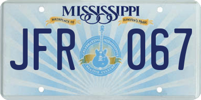 MS license plate JFR067