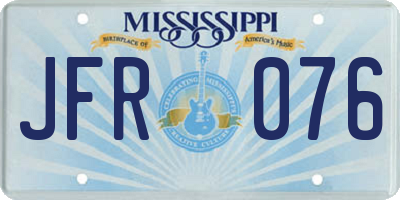 MS license plate JFR076