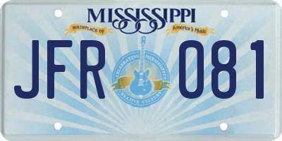 MS license plate JFR081