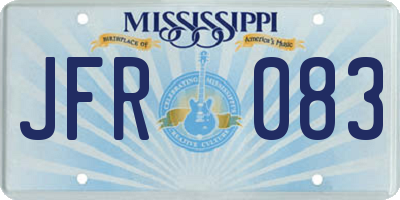 MS license plate JFR083
