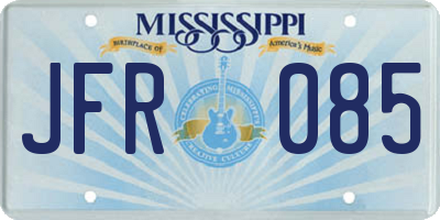 MS license plate JFR085