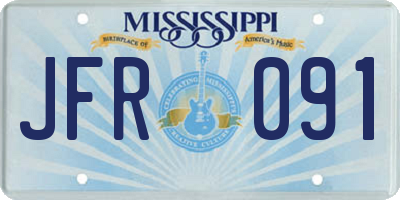 MS license plate JFR091
