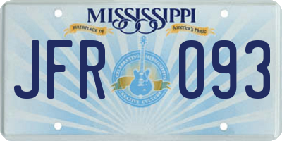 MS license plate JFR093