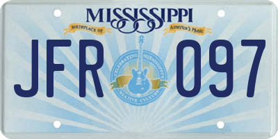 MS license plate JFR097