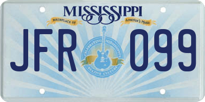 MS license plate JFR099