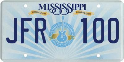 MS license plate JFR100