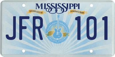 MS license plate JFR101