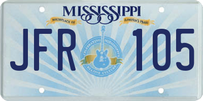 MS license plate JFR105