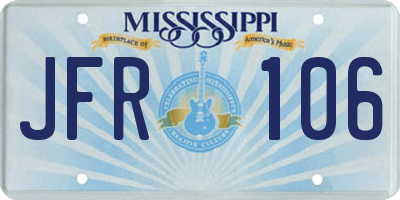 MS license plate JFR106