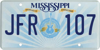 MS license plate JFR107