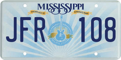 MS license plate JFR108