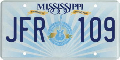 MS license plate JFR109