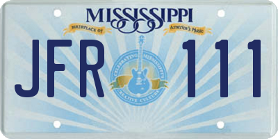 MS license plate JFR111