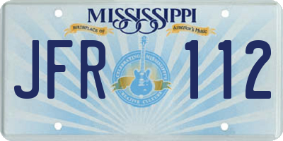 MS license plate JFR112
