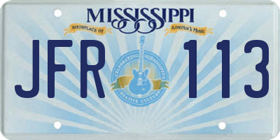 MS license plate JFR113