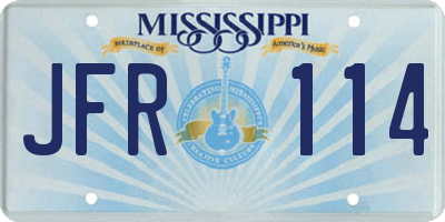 MS license plate JFR114